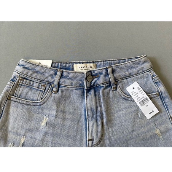 Frayed Hem Denim Shorts- Size 24 - Picture 2 of 6